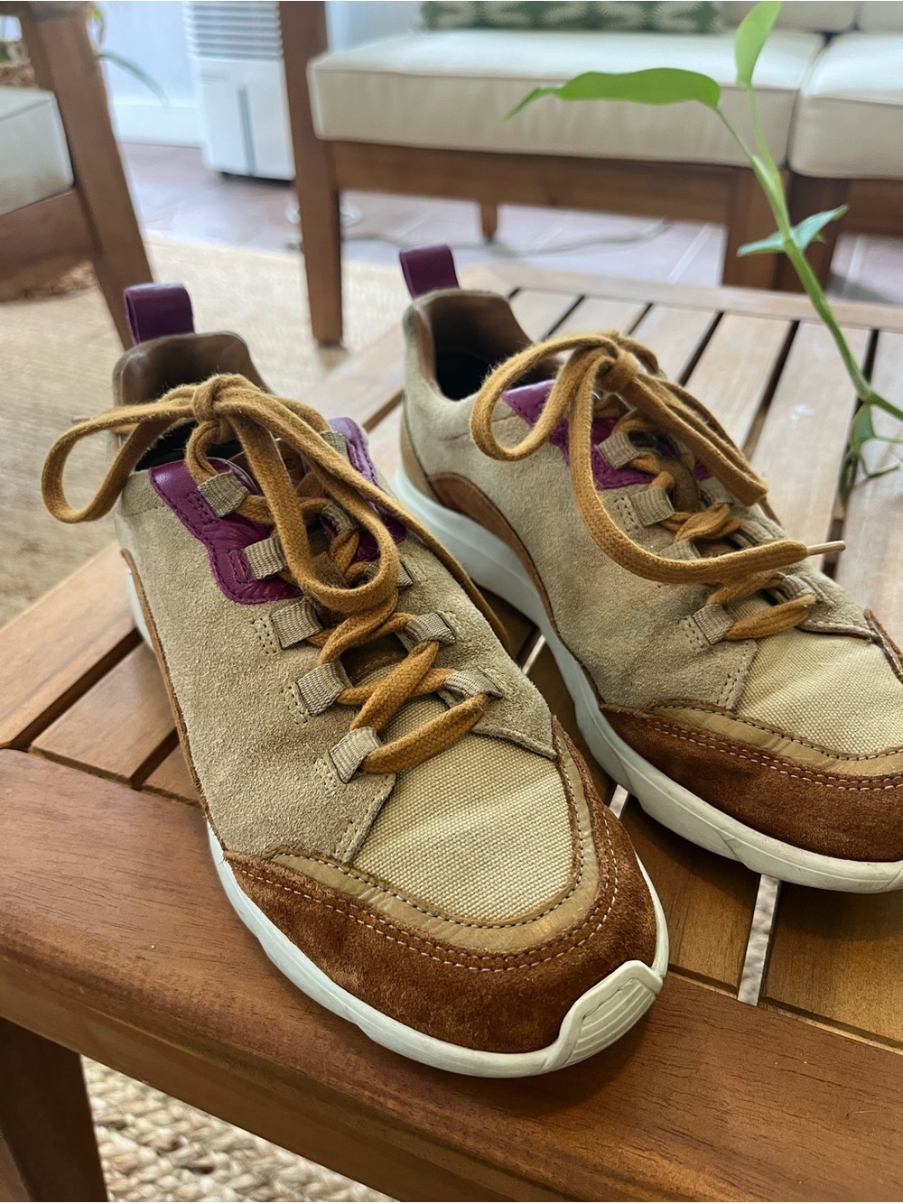 Sezane Sama Sneaker in multi - Tan Brown Purple
